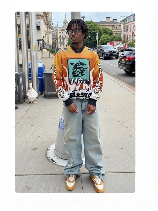 Neutral wear Printed Letter Long-sleeved T-shirt