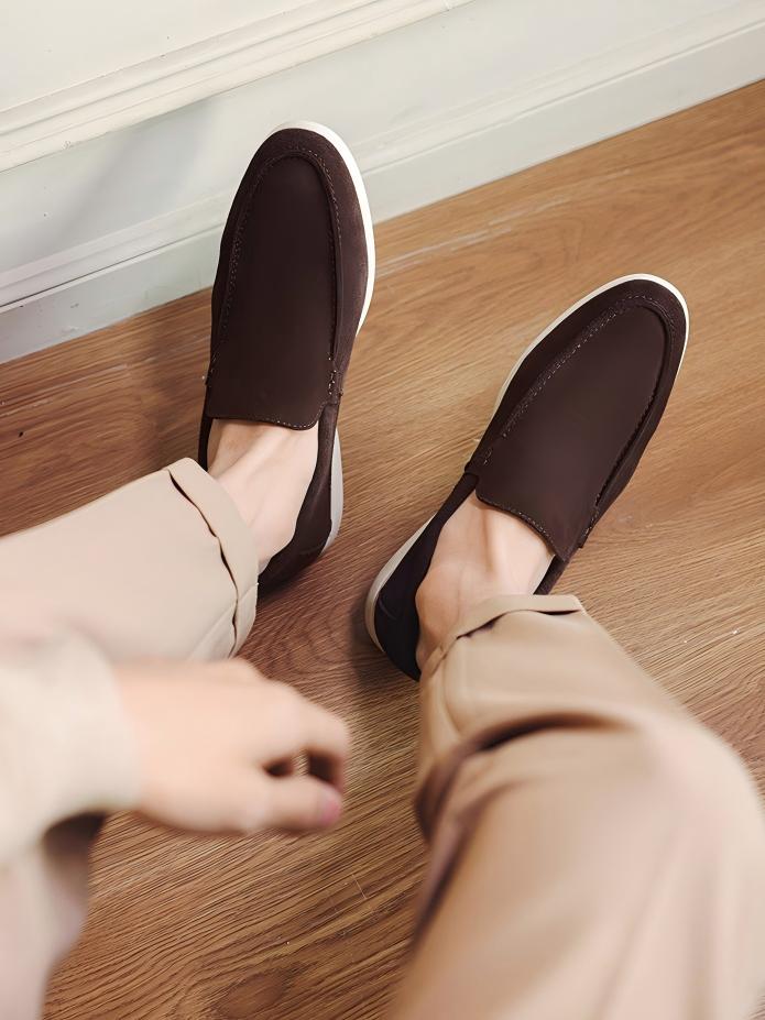 Solid Color Slip-on Loafers