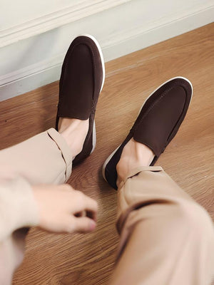 Solid Color Slip-on Loafers