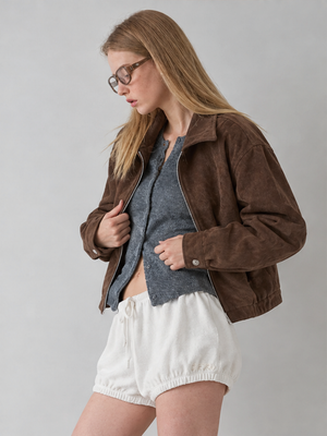 Versatile Casual Retro Style Zip-up Jacket
