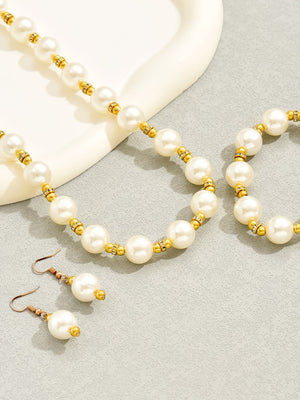 Mother-of-pearl Necklace And Earrings Bracelet Jewelry Sets