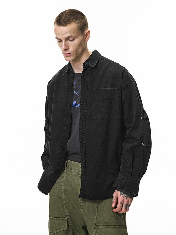 Liber Autumn Neutral wear Pocket decoration Solid Color Shirts