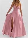 Solid Color Long Dress With Slit