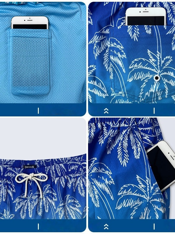Double Layer Printed Quick-drying Water-repellent Beach Shorts