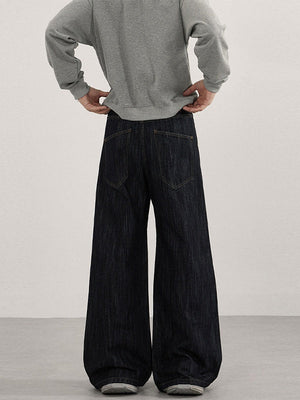 Retro Washing Bamboo Pattern Type A Cleanfit Drape Jeans