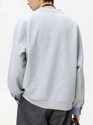 Pocket Color-blocked Loose-fit Sweatshirts&Hoodies