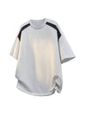 Retro Color-blocked Patchwork Loose-fit T-shirts