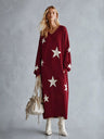 Loose-fitting Floral Print Starry Sky Casual Dress