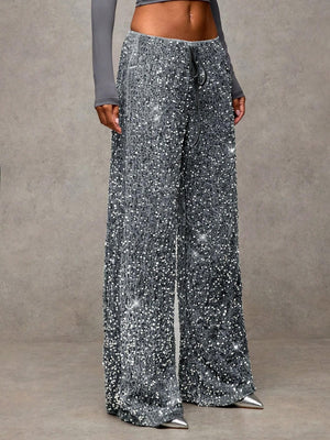 Drawstring Slimming Stretch Straight Leg Trousers