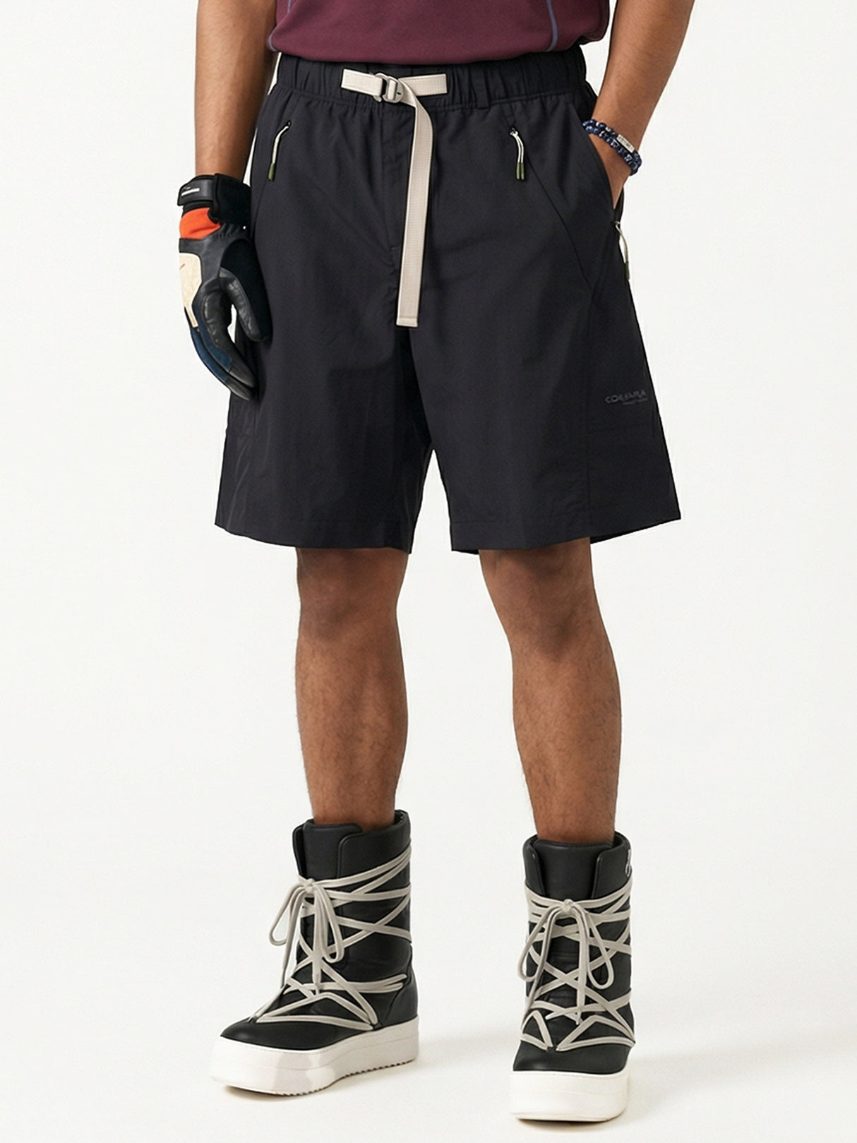 Drawstring Work Clothes Scimitar Shorts