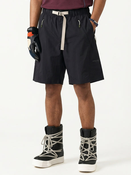 Drawstring Work Clothes Scimitar Shorts