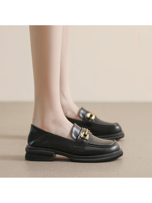 Liber Spring and Autumn Thick-soled Metal Buckle Women's Loafers