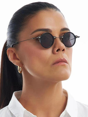 Lunettes de soleil rondes style hip-hop à monture fine