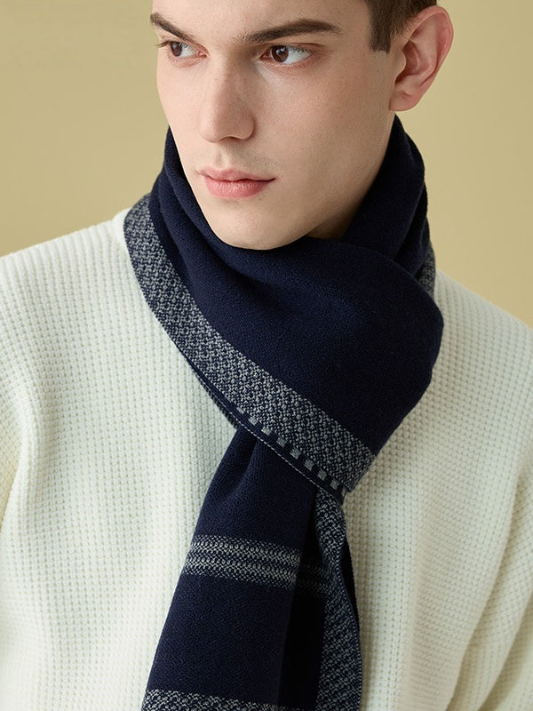 Écharpes en laine à rayures et à carreaux