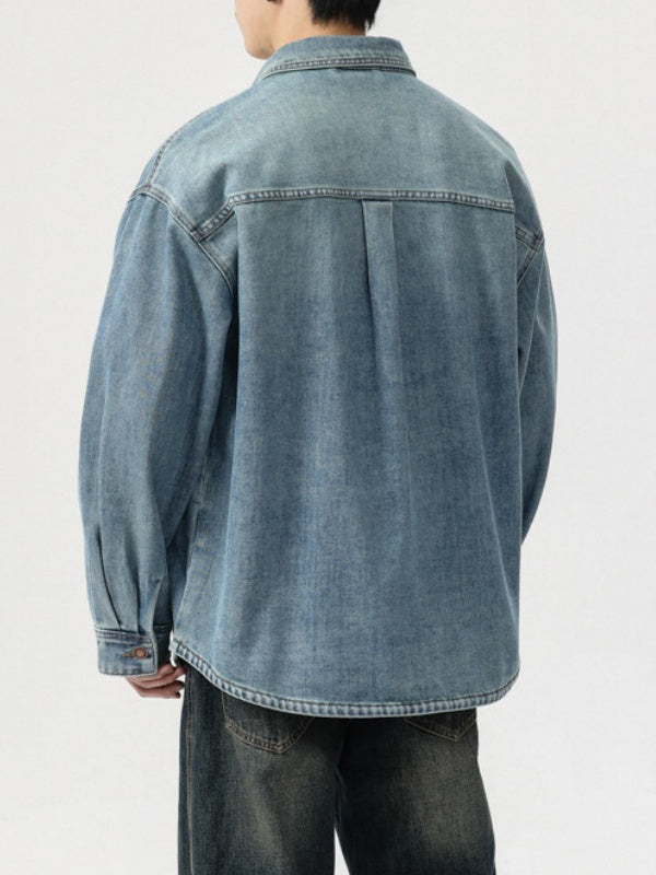 Washed Denim Loose-fit Shirts