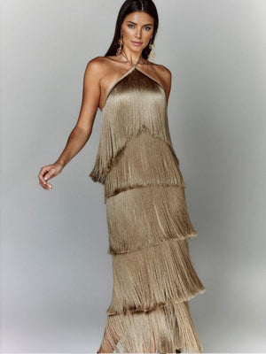 Tassel Backless Maxi Dresses