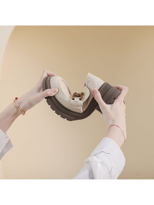 Liber Spring and Autumn Thick-soled Metal Buckle Women's Loafers