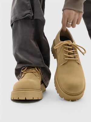 Chaussures de travail Derby à plateforme en daim