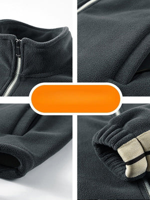 Double-sided Fleece Stand Collar Windproof Fleece Color Matching Thickening Jackets