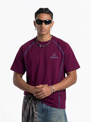 T-shirts imprimés goutte d'eau de sport à blocs de couleurs