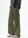 Washing Pleats Drawstring Two-way Loose Cargo Trousers