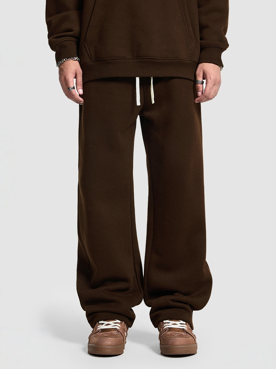 Solid Color All-match Plush Loose Hooded Hoodie Set