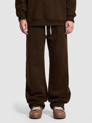 Solid Color All-match Plush Loose Hooded Hoodie Set