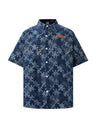 Retro Puzzle Rhinestone-studded Floral Shirts