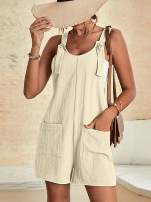 Pocket Loose-fit Blended Strap Jumpsuits&Bodysuits
