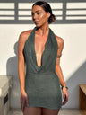 Sexy Sleeveless Halter Neck Short Dress That Reveals Your Hips
