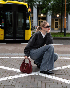 American Casual Denim Flared Trousers