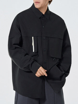 Water Proof Tooling Loose Lapel Long-sleeved Shirt