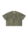 Loose-fit Cropped Leopard Print Printed T-shirt