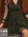 Mesh Glitter V-neck Black Formal Dress Perspective Mini&Short Dresses