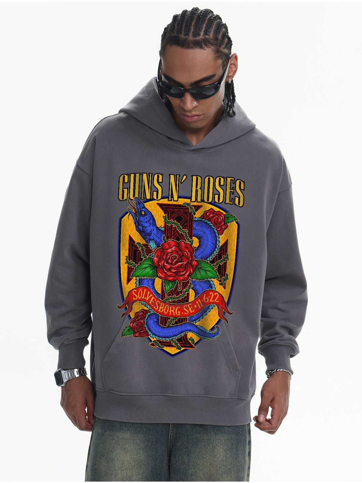 Retro Fried Snowflakes Printed Hoodies