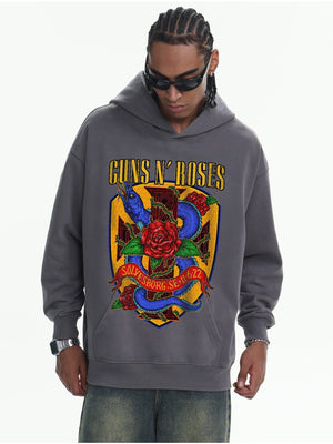 Retro Fried Snowflakes Printed Hoodies