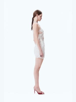 Gathered Irregular Hem Dress