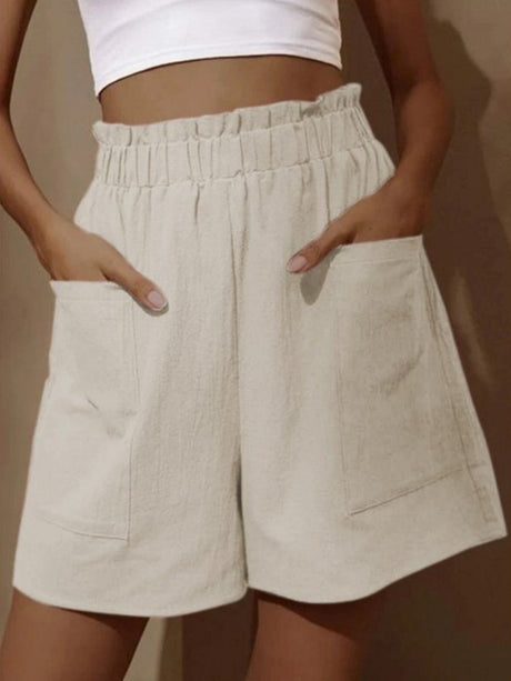 Vacation-style Loose High-waisted Shorts