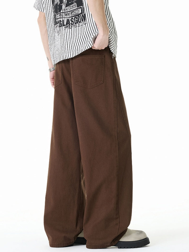Versatile Straight-fit Wide-leg Pants
