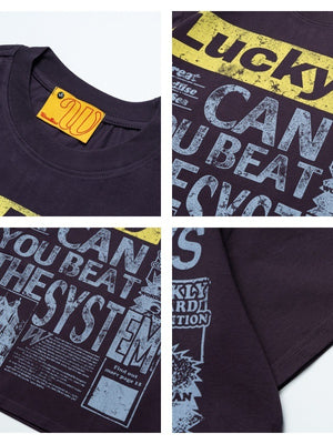 Retro Newspaper Letter Printed T-shirts
