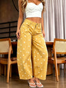 Polka Dot High-waisted Wide-leg Jeans