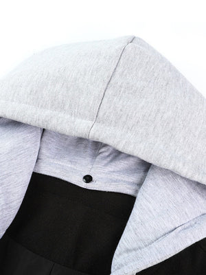 Manteau long noir à capuche