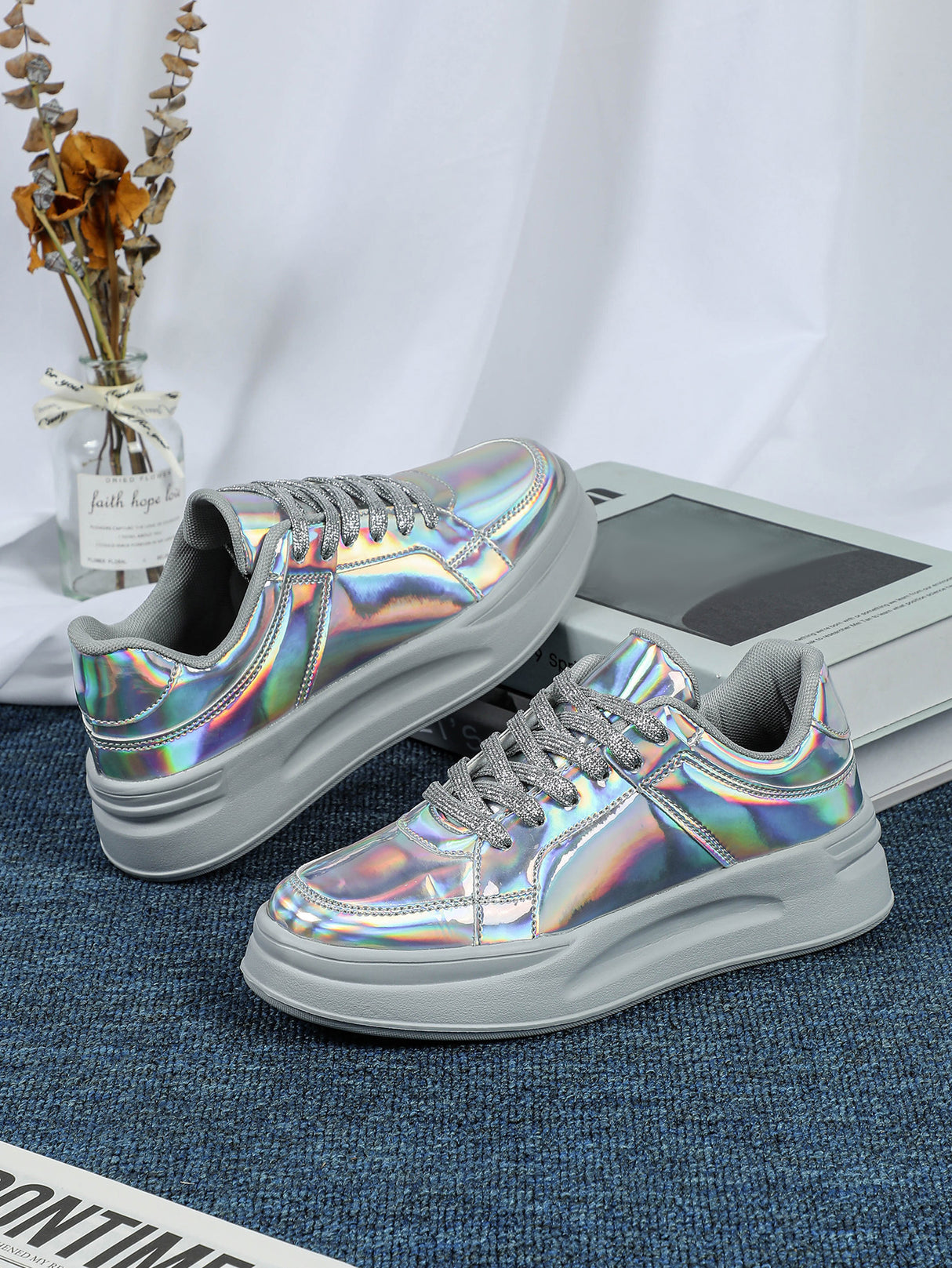 Bright Silver Women's Casual Sports Shoes