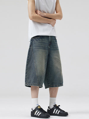 Retro Lightning Machete 7 Points Denim Shorts