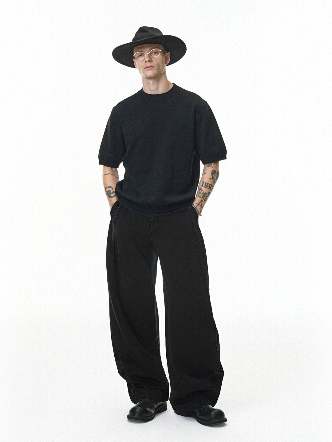 Three-dimensional Tailoring Cleanfit Black Machete Leisure Jeans