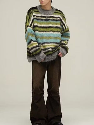 Pull rayé en maille douce