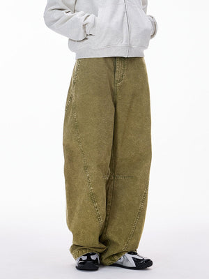 Canvas Washing Water Retro Old Deconstruction Work Casual Pants