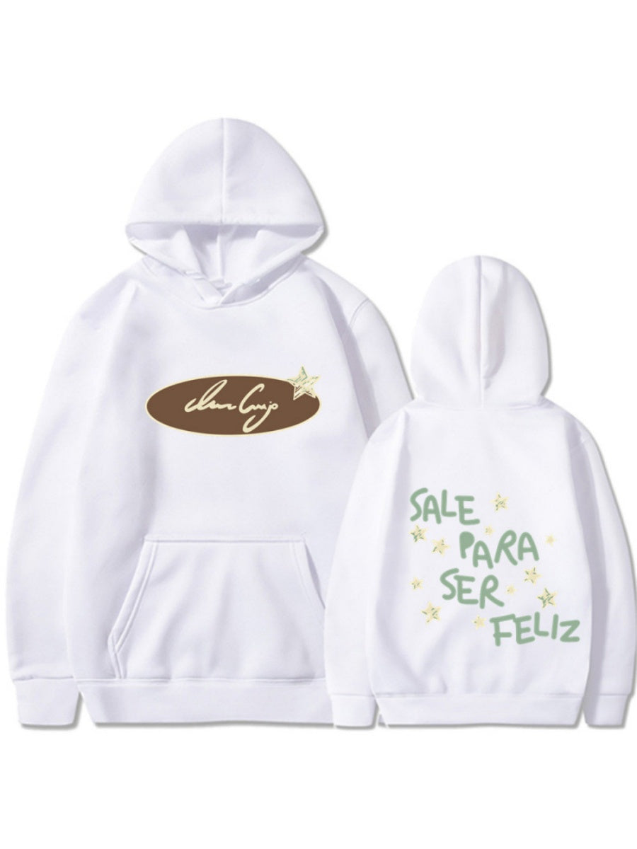 Bemalung geometrischer Muster, lockere Kapuzenpullover.