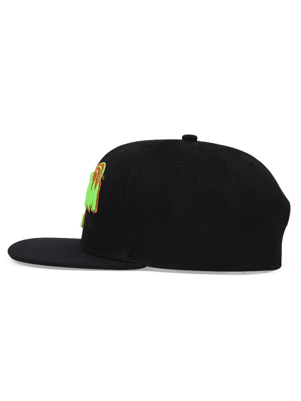 Hip Hop Embroidery Letter Street Dance Flat-brimmed Hat Baseball Caps