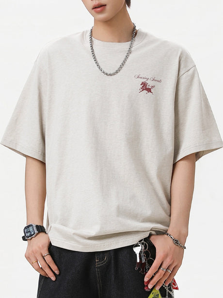 Retro Color-blocked Printed T-shirts